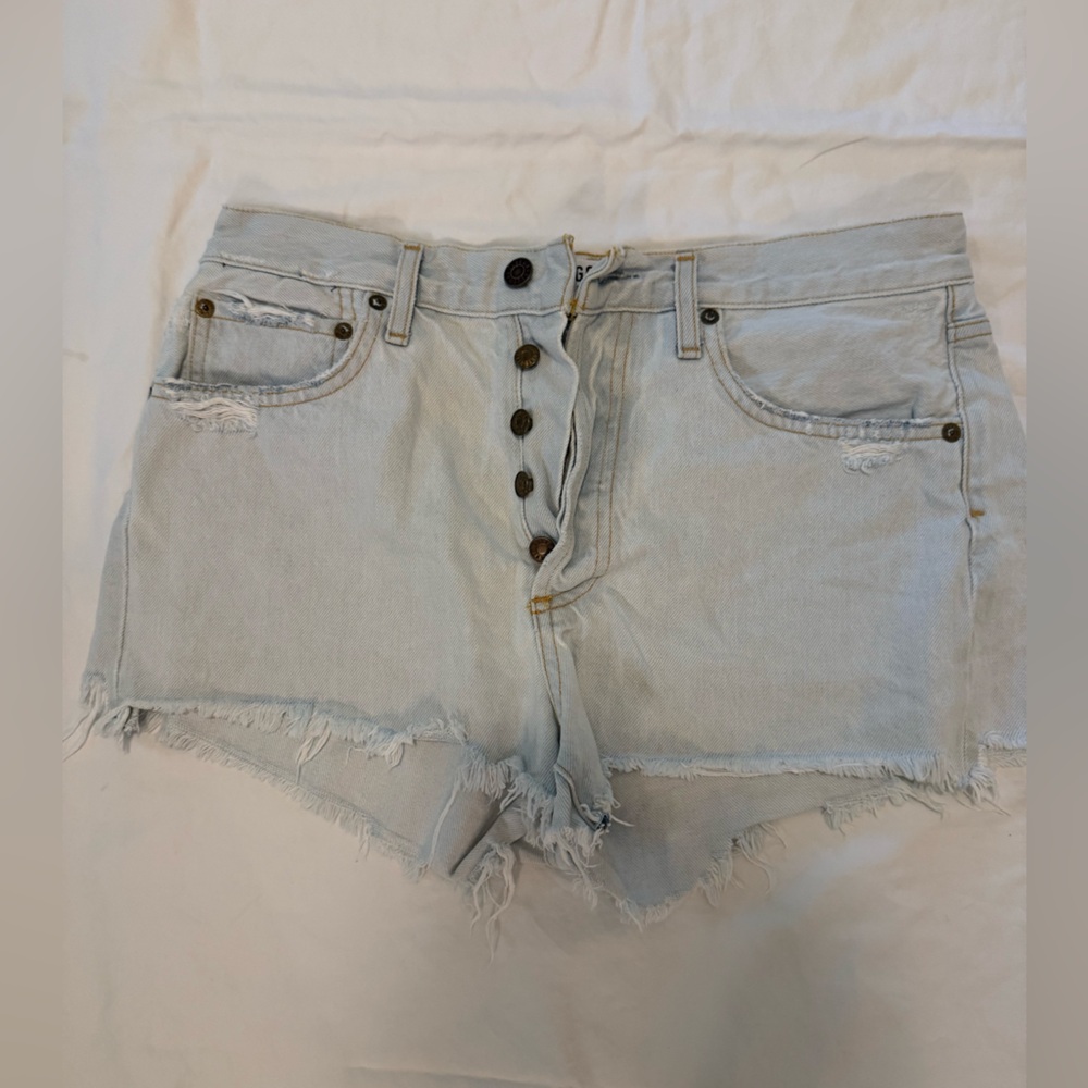 AGOLDE Parker light wash denim cutoff shorts, Size 27